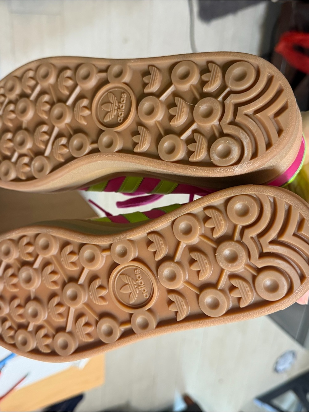Adidas Gazelle Bold Pink and Neon Yellow Women's Classic Sneakers - Picture 6 of 7
